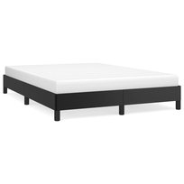 Rama łóżka - czarna skóra, 203x143x25 cm