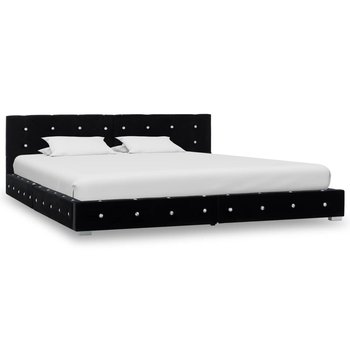 Rama łóżka czarna, tapicerowana, bez materaca, 160x200  - vidaXL