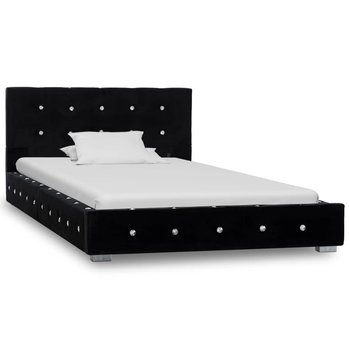 Rama łóżka czarna, tapicerowana, bez materaca, 90x200  - vidaXL