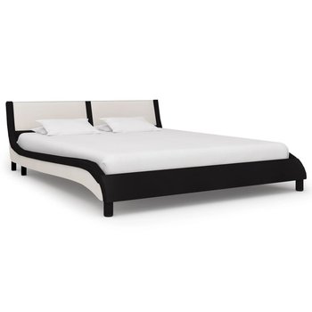 Rama łóżka czarno-biała, bez materaca, 160x200  - vidaXL