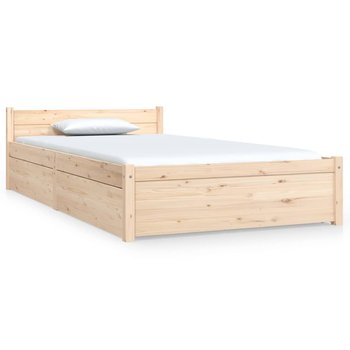 Rama łóżka drewniana 195,5x95,5x51cm, lite drewno - Zakito