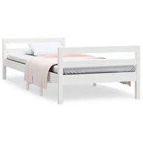 Rama łóżka drewniana 195,5x95,5x52,5 cm, biały