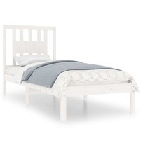 Rama łóżka drewniana 195,5x96x100cm biała / AAALOE