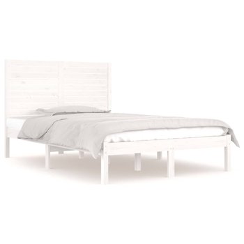 Rama łóżka drewniana biała 195,5x141x100 cm - Zakito