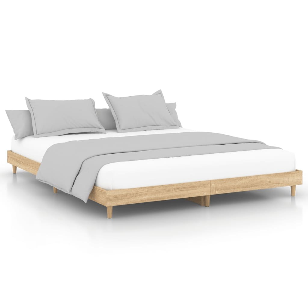 Фото - Ліжко DAB Pumps Rama łóżka drewniana dąb sonoma 203x123x20 cm 