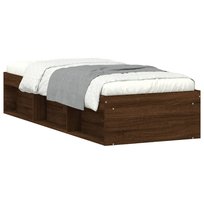 Rama łóżka drewnopochodna, brązowy dąb, 193x78x35