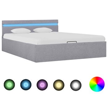 Rama łóżka jasnoszara, z podnośnikiem, LED, 120x200  - vidaXL