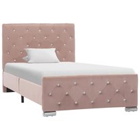 Rama łóżka klasyczna 211x96x87 cm, różowa