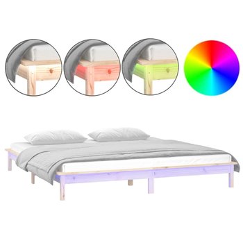 Rama łóżka LED 135x190 cm, lite drewno sosnowe, RG - Zakito Europe