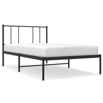 Rama łóżka metalowa, czarna, 196x95x90 cm