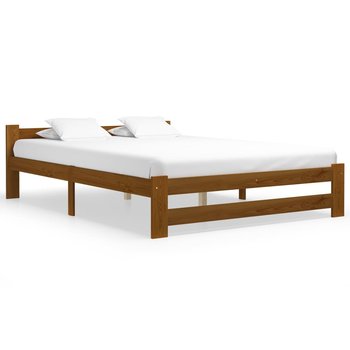 Rama łóżka, miodowy brąz, lite drewno sosnowe, 160x200  - vidaXL