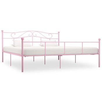 Rama łóżka różowa, metalowa, 200x200  - vidaXL
