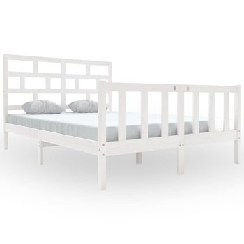 Rama łóżka sosnowa 140x200 biała - stylowy design, / AAALOE - Zakito Home