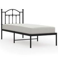 Rama łóżka stalowa, czarna, 196x80x97 cm