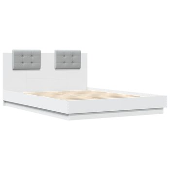 Rama łóżka z zagłówkiem, biały, 203x143x84 cm, gąb - Zakito Europe