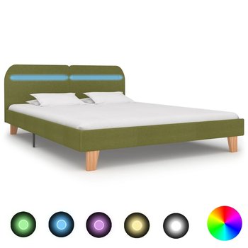 Rama łóżka zielona, LED, 160x200  - vidaXL