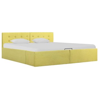 Rama łóżka zielona, z podnośnikiem, tkanina, 160x200  - vidaXL