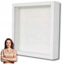 Ramka Głęboka Box 3D 24,5X24,5 Cm Do Rękodzieła Mchu Na Zdjęcia Biała