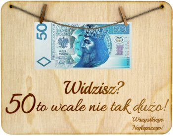 Ramka Na 50 Urodziny Tabliczka Pieniądze Banknoty - J&W