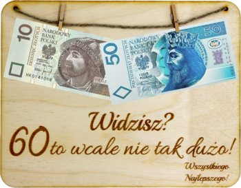 Ramka Na 60 Urodziny Tabliczka Pieniądze Banknoty - J&W