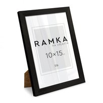 Ramka na zdjęcia 10x15 cm z podpórką Czarna na ścianę na zdjecia 15x10 cm Nice Wall