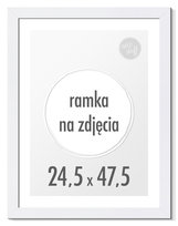 Ramka Na Zdjęcia 24,5X47,5 Cm Foto Ramki 47,5X24,5 Biała Rama