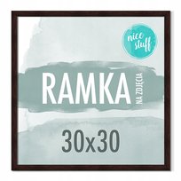 RAMKA NA ZDJĘCIA 30x30 RAMKI NA ZDJĘCIE kwadratowa ciemny BRĄZ brązowa