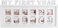 Ramka na zdjęcia dziecka Mój pierwszy rok 12 zdjęć 42x21 cm biała