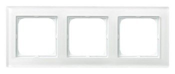 Ramka potrójna białe szkło Ospel Sonata R-3RG/31 - OSPEL