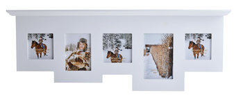 Ramka z półką na 5 zdjęć, EWAX, biała, 47x4x24 cm - Ewax