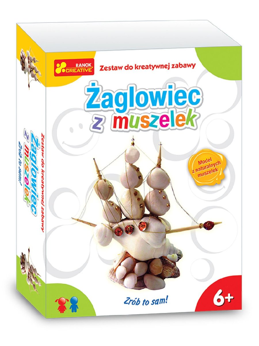 Ranok-Creative, model z muszelek Żaglowiec