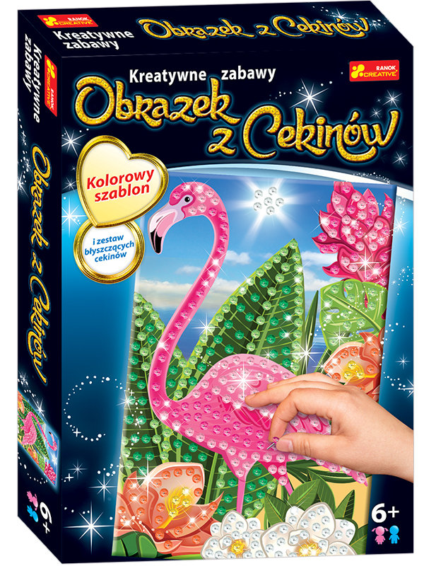 Ranok-Creative, zestaw kreatywny Cekinowy Obrazek Flaming