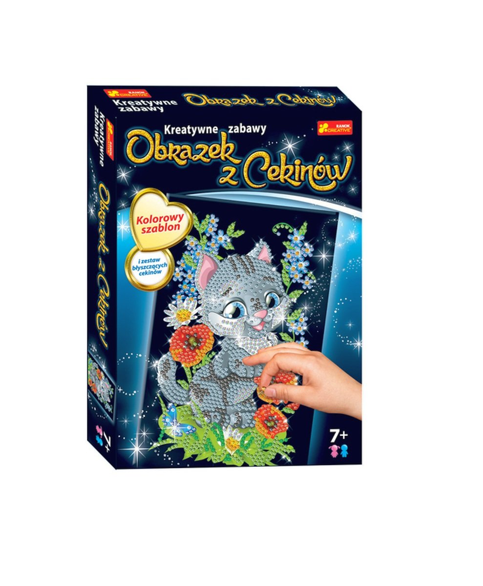 Ranok-Creative, zestaw kreatywny obrazek z cekinów Kotek