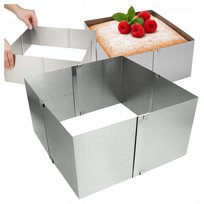 Rant do tortu rant cukierniczy regulowany kwadrat podziałka 15 cm wysoki