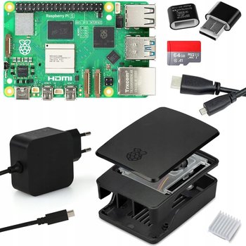 Raspberry Pi 5 8 GB zestaw startowy zasilacz USB-C 45W karta SD 64 GB 4K - Raspberry Pi