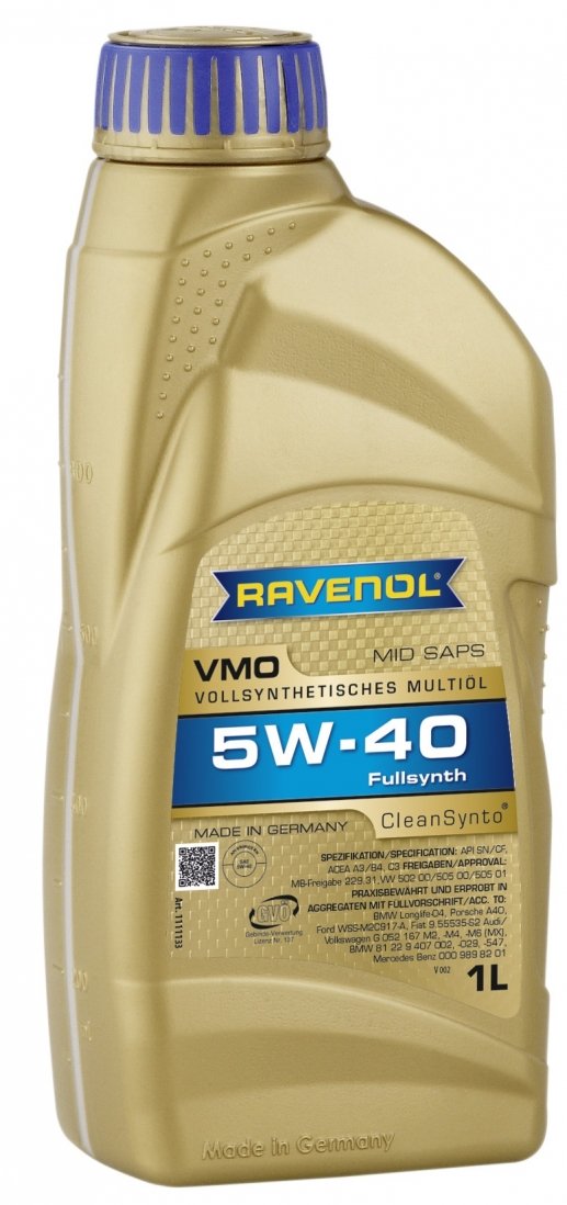 Ravenol Vmo 5W40 Cleansynto Sn/Cf C3 505.01 1L - LIQUI MOLY ...