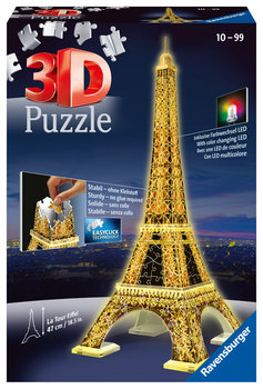 Ravensburger, puzzle 3D, Budynki Nocą, Wieża Eiffla, 216 el. - Ravensburger