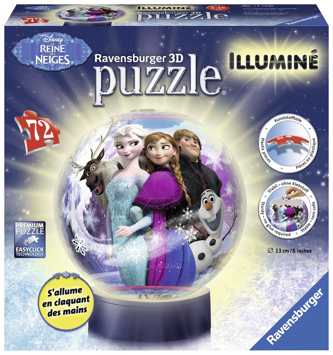 Ravensburger, puzzle 3D, Kraina Lodu, 72 el.