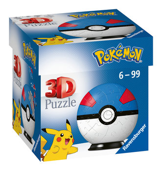 Ravensburger, puzzle 3D, Kula Pokemon niebieska, 54 el. - Ravensburger