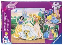 Ravensburger, puzzle 3w1, Księżniczki Disneya, 3x49 el.