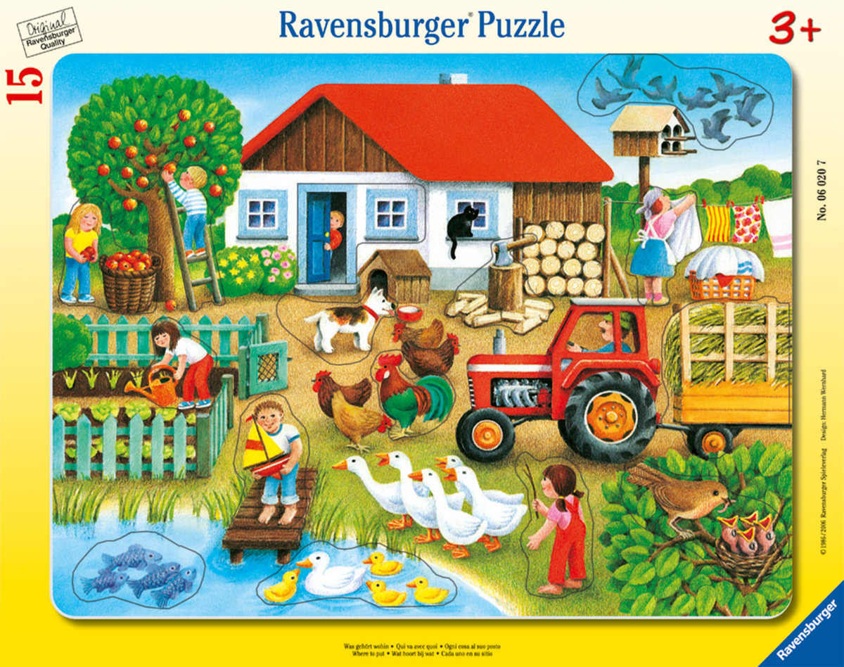 Ravensburger, puzzle, Co tu pasuje? Na wsi, 15 el.