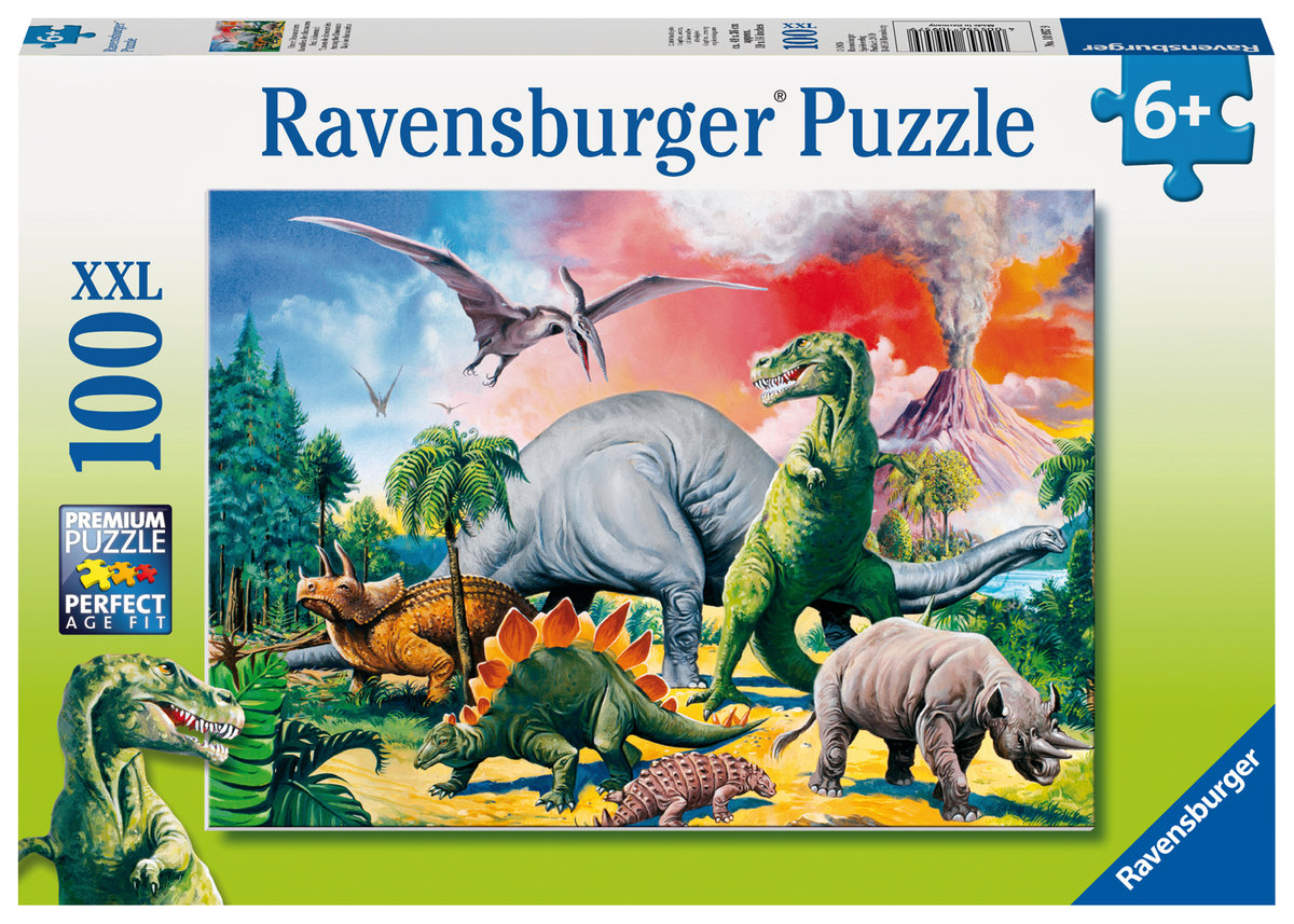 Ravensburger, puzzle, Dinozaury, XXL, 100 el.