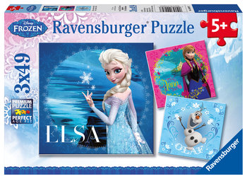 Ravensburger, puzzle, Disney, Kraina Lodu Elsa, Anna i Olaf, 3x49 el. - Ravensburger
