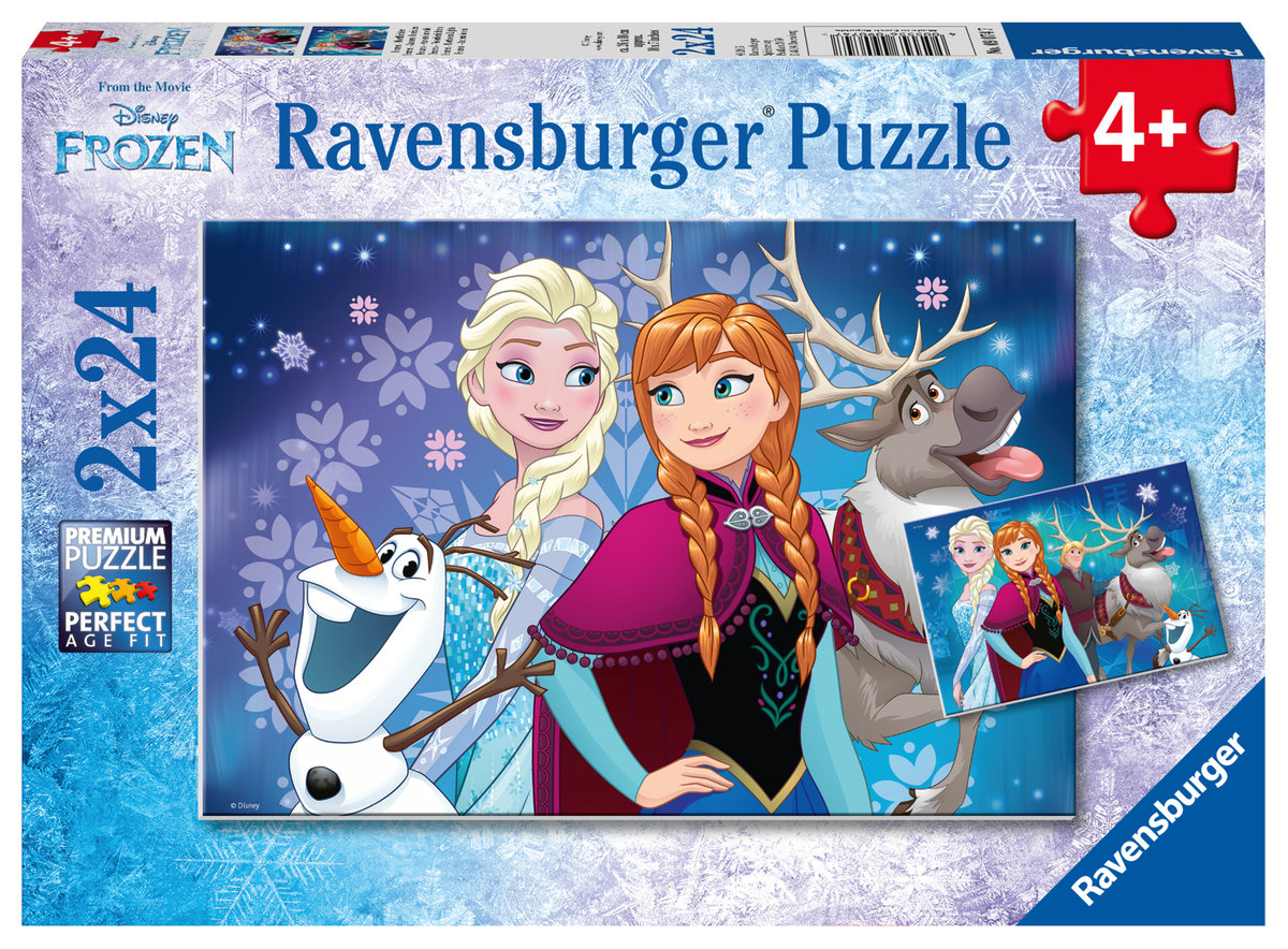Ravensburger, puzzle, Disney, Kraina Lodu Przyjaciele , 2x24 el.