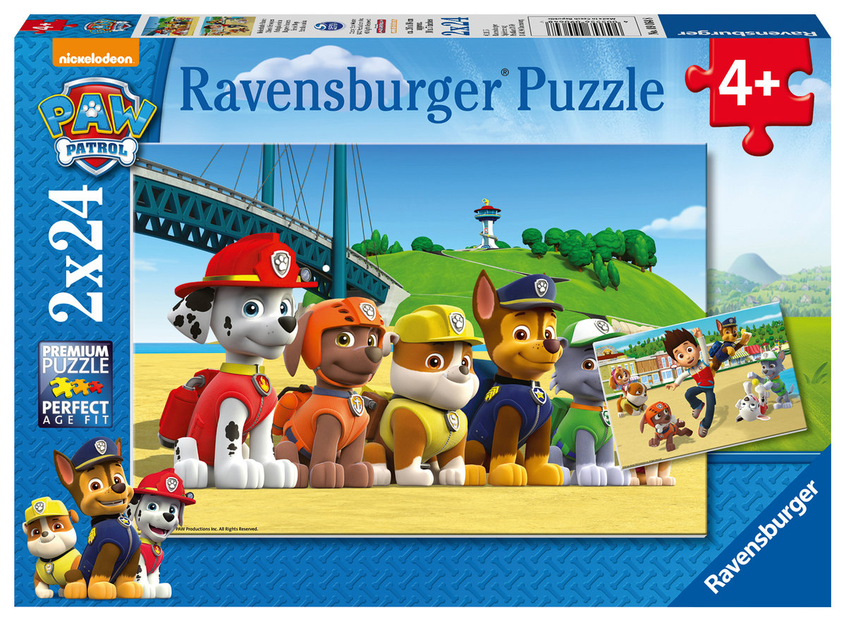 Ravensburger, puzzle, Drużyna Psi Patrol, 2x24 el.