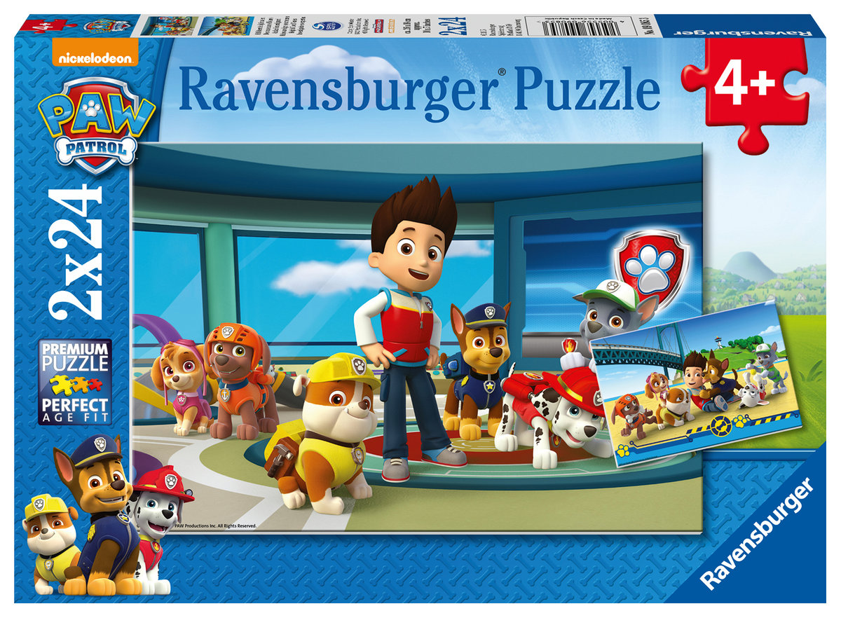 Ravensburger, puzzle, Ekipa Psi Patrol, 2x24 el.