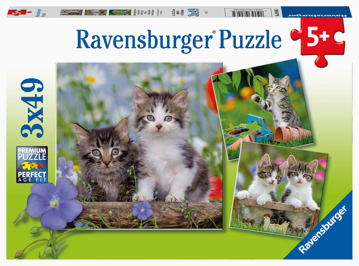 Ravensburger, puzzle, Kotki, 3x49 el.
