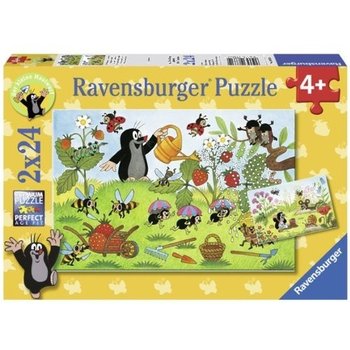 Ravensburger, puzzle, Krecik i Przyjacie, Krecik w ogrodzie, 2x24 el. - Ravensburger