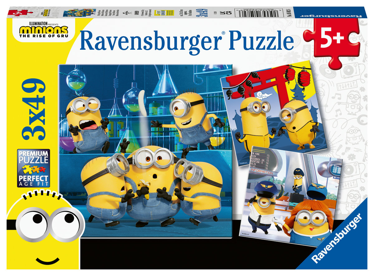 Ravensburger, puzzle, Minionki 2, 3x49 el.