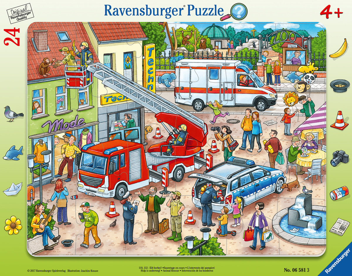 Ravensburger, puzzle, Na ratunek zwierzakom, 24 el.